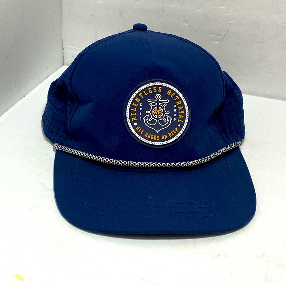 All Hands On Deck Vintage Military Looking Hat Navy B… Gem